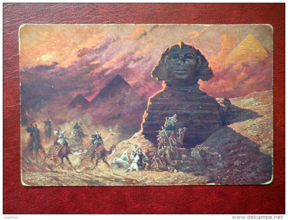 Sphinx In Simoon - R 137 - Le Sphinx Au Simoun - Camel - Old Postcard - France - Used - Sphynx