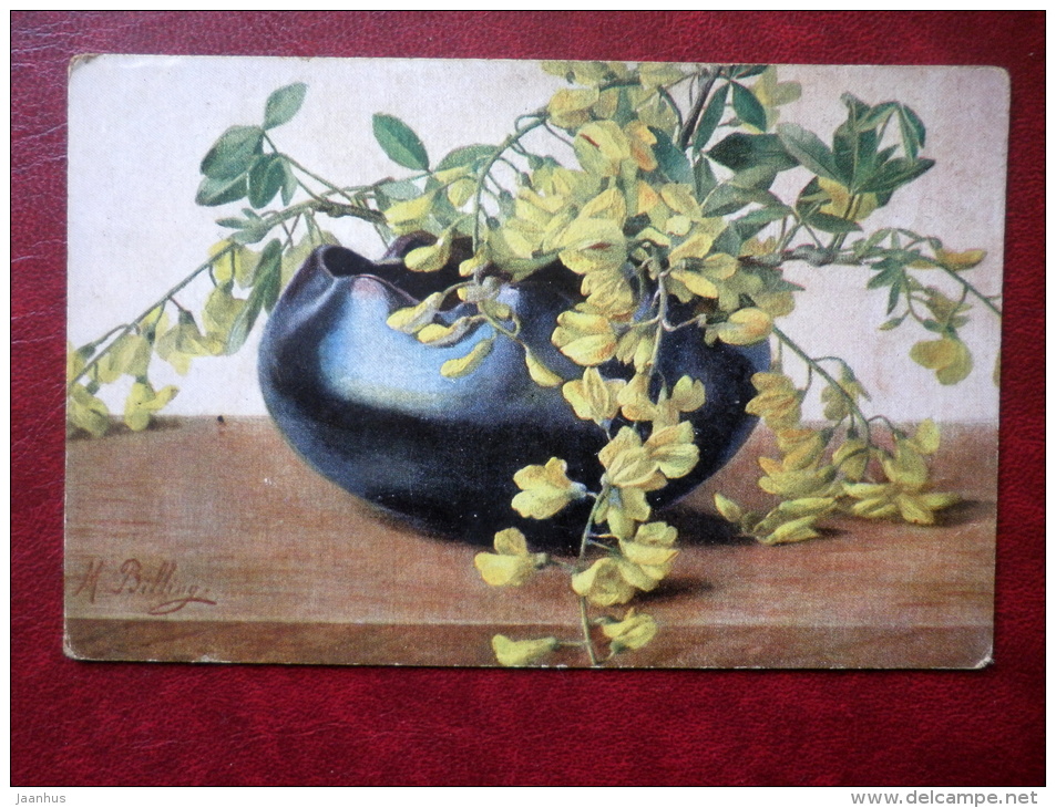 Flowers In A Vase - Illustration By M. Billing - Still Life - Serie 428 - Old Postcard - Germany - Unused - Billing, M.