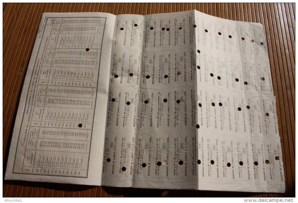SNCF Compagnie Chemin De Fer De L'État Emprunt 5 % Obligation 1000 Fr. 1935 Tran A Titre Action Perforées Perforations - Ferrocarril & Tranvías
