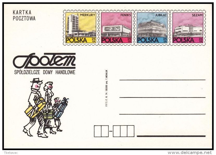 Poland, 1974, Postal Stationery "Cooperative Department Stores "Together"", Cp 608, Mint - Stamped Stationery