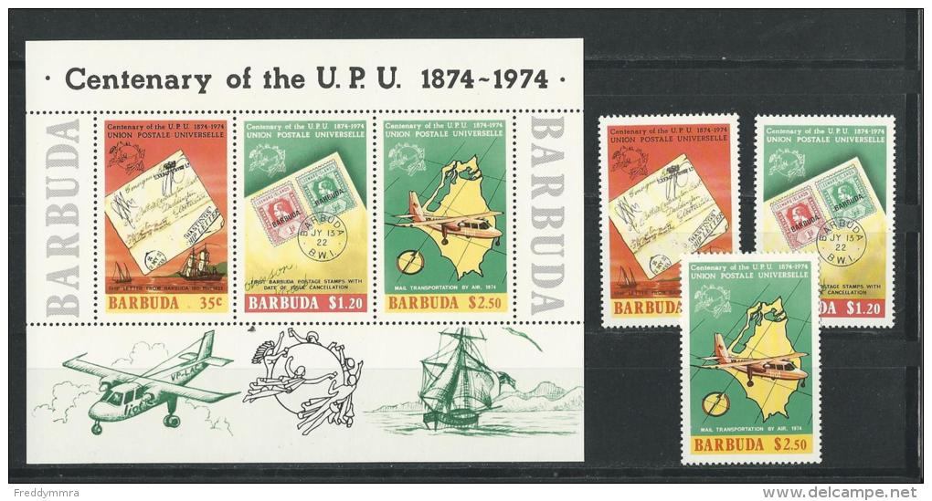 Barbuda:  172/ 174 + BF 10 **  UPU - Antigua Et Barbuda (1981-...)