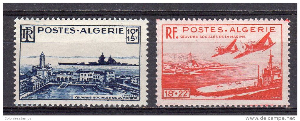 (S0042) ALGERIA, 1949 (Naval Charities Fund). Complete Set. Mi ## 280-281. MLH* - Neufs