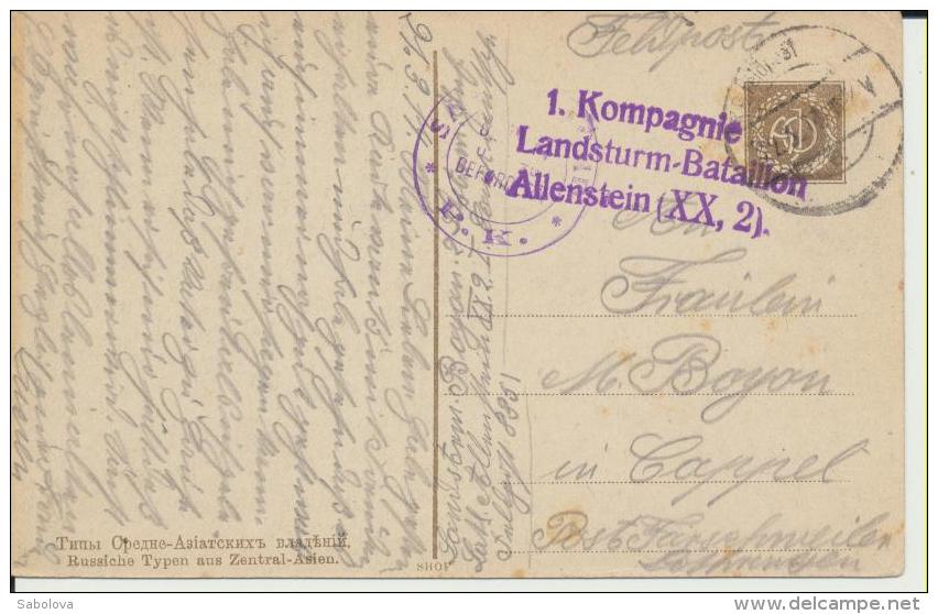 Russie Russia  Typen Zentral Asien Guerre Militaria 1914 1918 Cachet De Sarreguemines - Russia