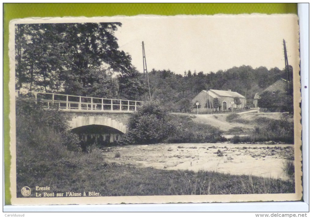 CP Erezee Le Pont Sur Aisne Blier Maison  Ed Defoing Voyagé  1952 Timbre Cachet Poste - Erezée