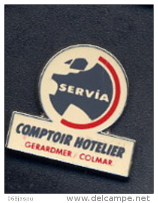 Pin´s Carte De France Comptoit Hotelier Servia Gerardmer Colmar - Alimentazione