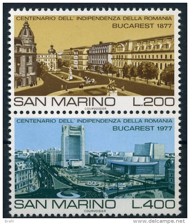 1977 San Marino, Vedute Di Bucarest, Serie Completa Nuova (**) AL FACCIALE - Nuovi