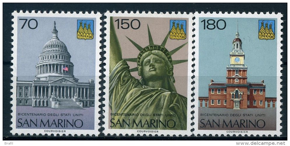 1976 San Marino, Bicentenario Stati Uniti , Serie Completa  Nuova (**) - Nuovi