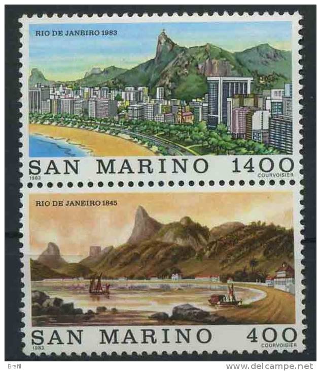 1983 San Marino, Vedute Di Rio De JANEIRO, Serie Completa Nuova (**) AL FACCIALE - Nuovi