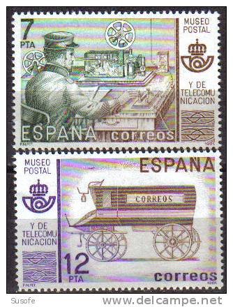 España 1981 Edifil 2637/8 Sellos ** Museo Postal Telegrafista Scott2273/4 Michel2526/7 Spain Stamps Espagne Timbre - Nuevos