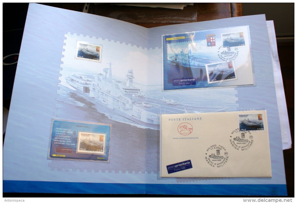 ITALY - 2006 FOLDER ITALIAN NAVY AIRCRAFT CARRIER CAVOUR - Pochettes