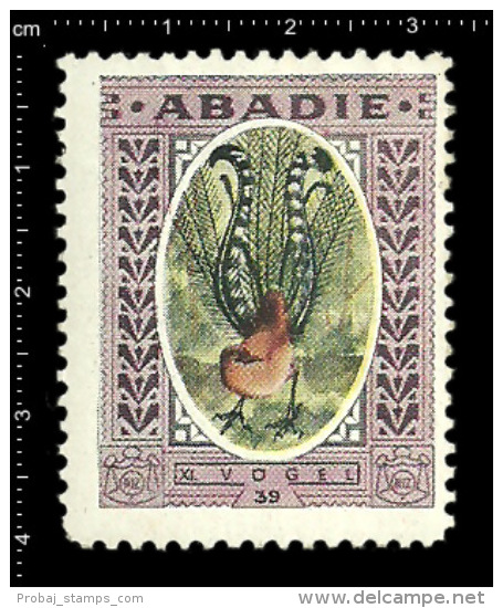 Original German Poster Stamp Cinderella Reklamemarke Abadie Tobacco Cigarette Tabak Zigarette  Bird Vogel - Tobacco