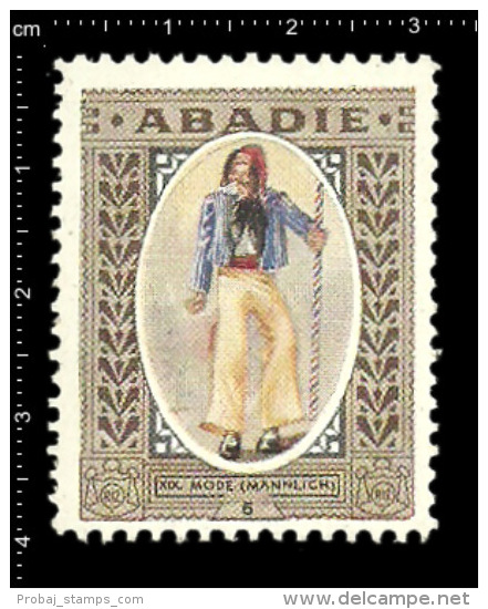 Original German Poster Stamp Cinderella Reklamemarke Abadie Tobacco Cigarette Tabak Zigarette Fashion Male Mode Männlich - Tobacco