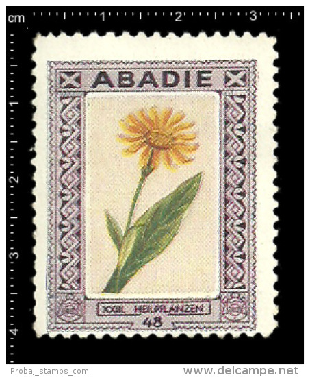 Original German Poster Stamp Cinderella Reklamemarke Abadie Tobacco Cigarette Tabak Zigarette Medicinal Plants Pflanzen - Tobacco