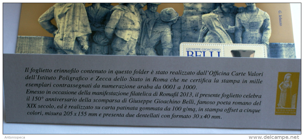 ITALY - 2013 - FOGLIETTO ERINNOFILO ROMAFIL 2013 NEW - Altri & Non Classificati
