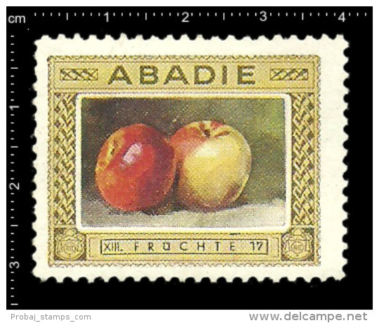 Original German Poster Stamp Cinderella Reklamemarke Abadie Tobacco Cigarette Tabak Zigarette Apple Fruit Apfel Obst - Tobacco