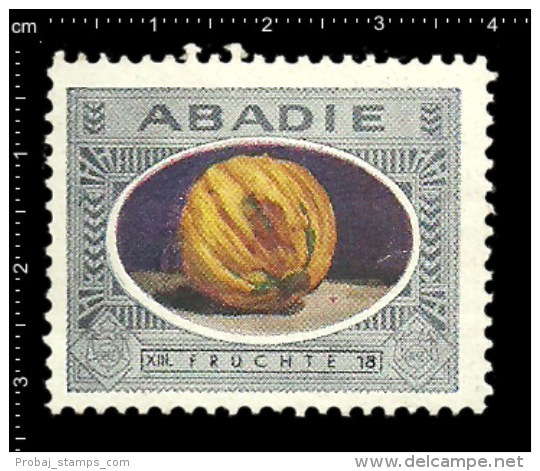 Original German Poster Stamp Cinderella Reklamemarke Abadie Tobacco Cigarette Tabak Zigarette Orange Fruit Obst - Tobacco