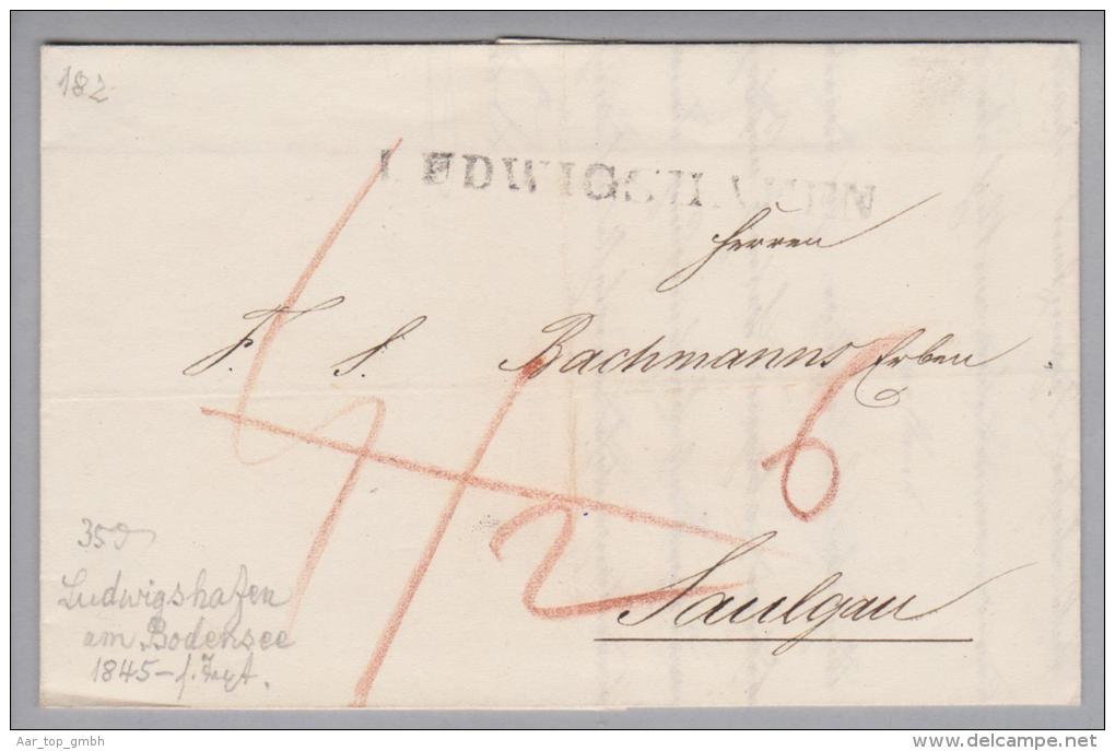 Heimat De RP Ludwigshafen 1845-01-14 Brief Nach Saulgau - Prefilatelia