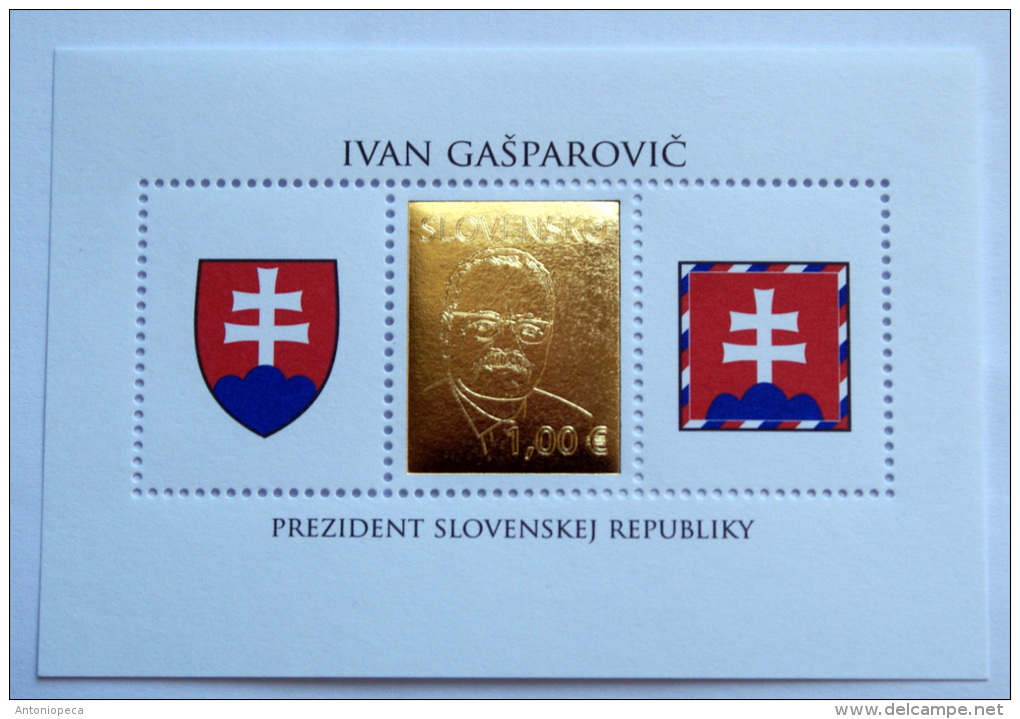 SLOVACCHIA 2013 - SHEET PRESIDENT, GOLDEN STAMP MNH** - Neufs