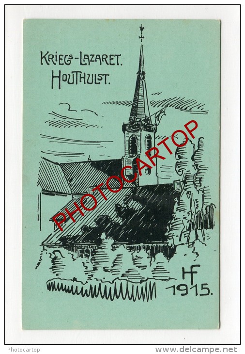 HOUTHULST-DESSIN-Lazaret-Carte Allemande-Guerre 14-18-1WK-BELGIQUE-BELGIEN- - Houthulst