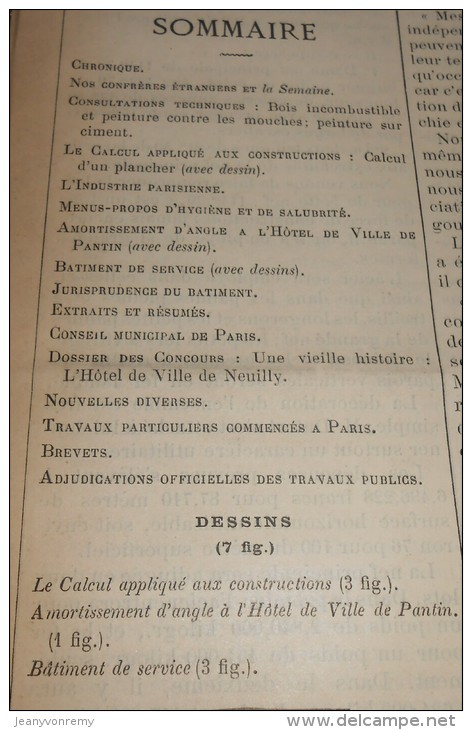 La Semaine Des Constructeurs. N°37. 12  Mars 1887. Château Du Val. Manche. Bâtiment De Service. - Revues Anciennes - Avant 1900