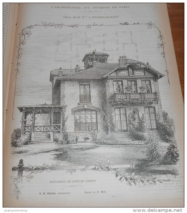 La Semaine Des Constructeurs. N°40. 2  Avril 1887.Villa De M. R.... à Enghien Les Bains. - Revues Anciennes - Avant 1900