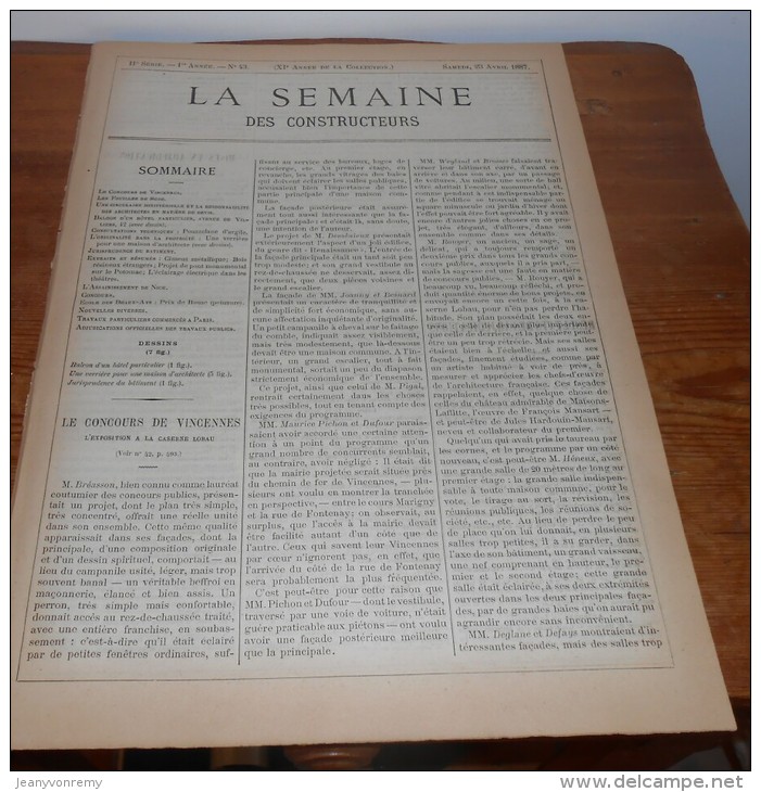 La Semaine Des Constructeurs. N°43. 23 Avril 1887. Une Verrière De Salon Pour Une Maison D'Architecte. - Magazines - Before 1900