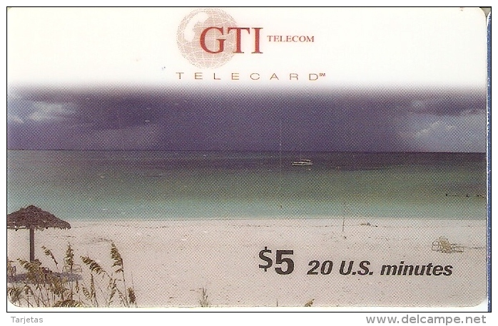 TARJETA DE ESTADOS UNIDOS DE GTI TELECOM DE UNA PLAYA - Otros & Sin Clasificación