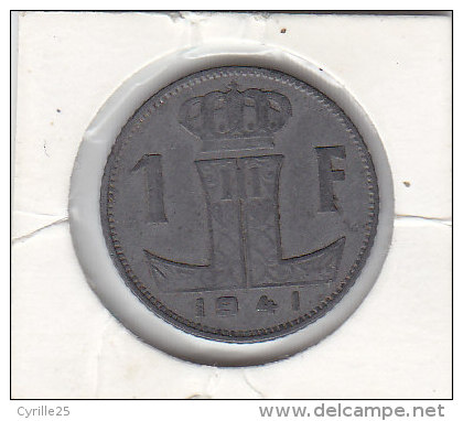 1 FRANC Zinc Léopold III 1941 FR/FL - 1 Frank