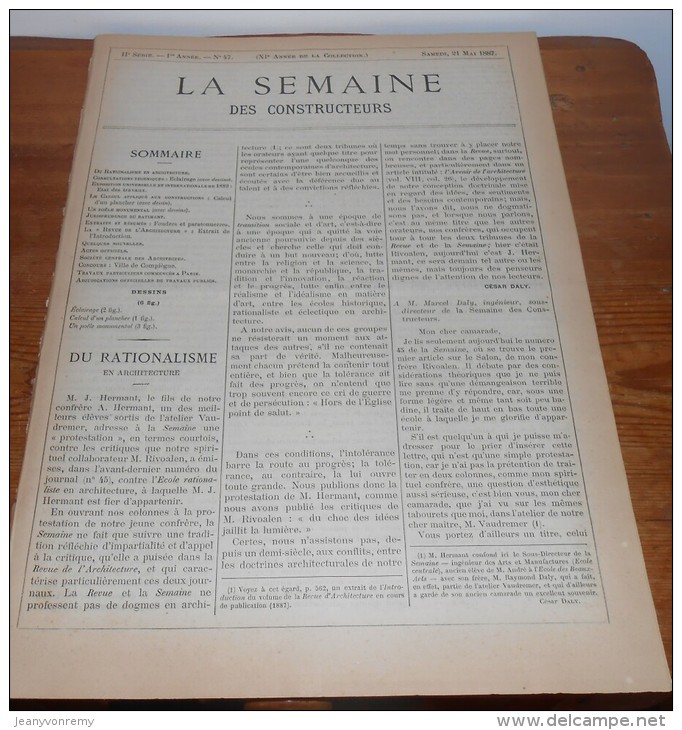 La Semaine Des Constructeurs. N°47. 21 Mai 1887. Un Poêle Monumental. Calcul D'un Plancher. - Magazines - Before 1900