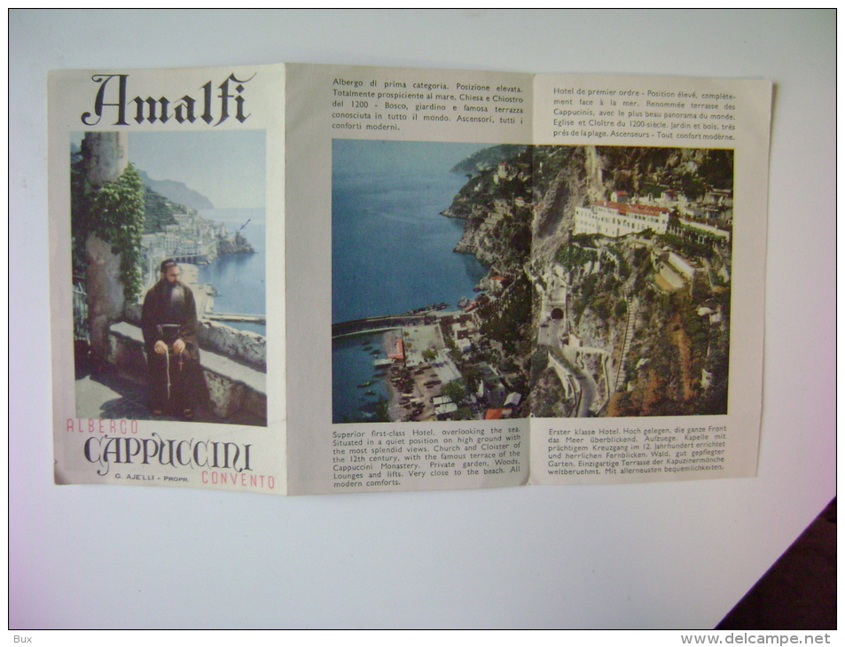 AMALFI  ALBERGO CONVENTO CAPPUCCINI   VECCHIO  DEPLIANT   BROCHURE  TOURISTIQUES  TOURISME     TURISMO - Tourisme, Voyages