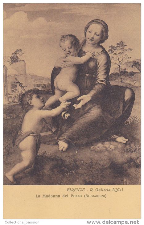 Cp , ARTS , FIRENZE , R. Galleria Uffizi , La Madonna Del Pozzo  , ( Bugiardini ) - Pittura & Quadri