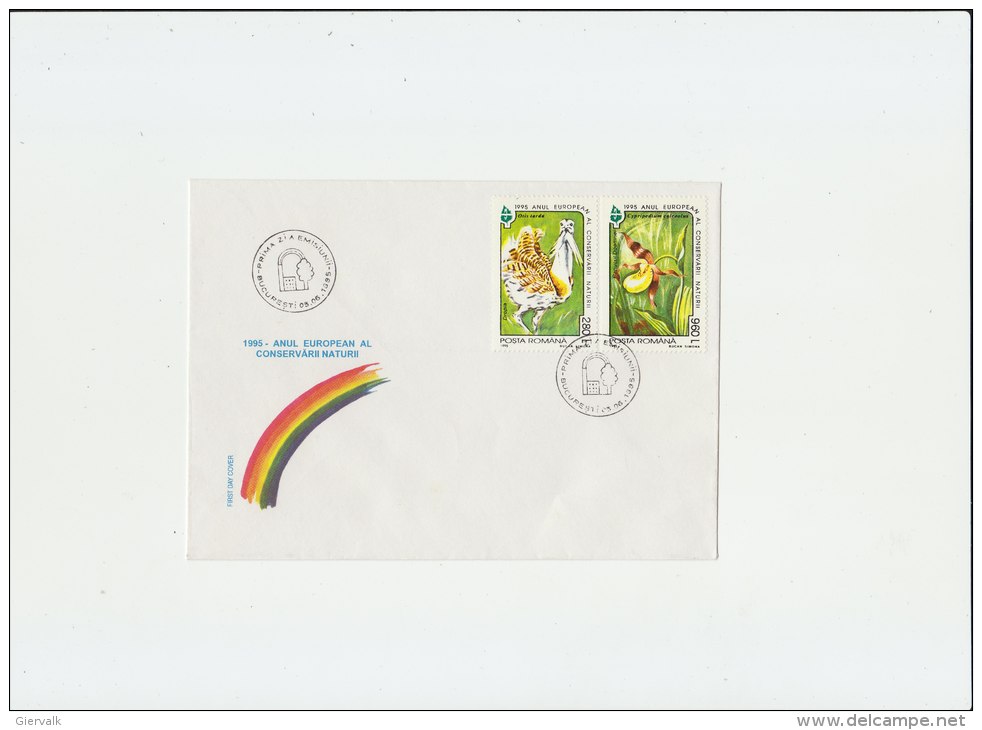 ROMANIA 1995 FDC With Bird + Orchid. - Andere & Zonder Classificatie