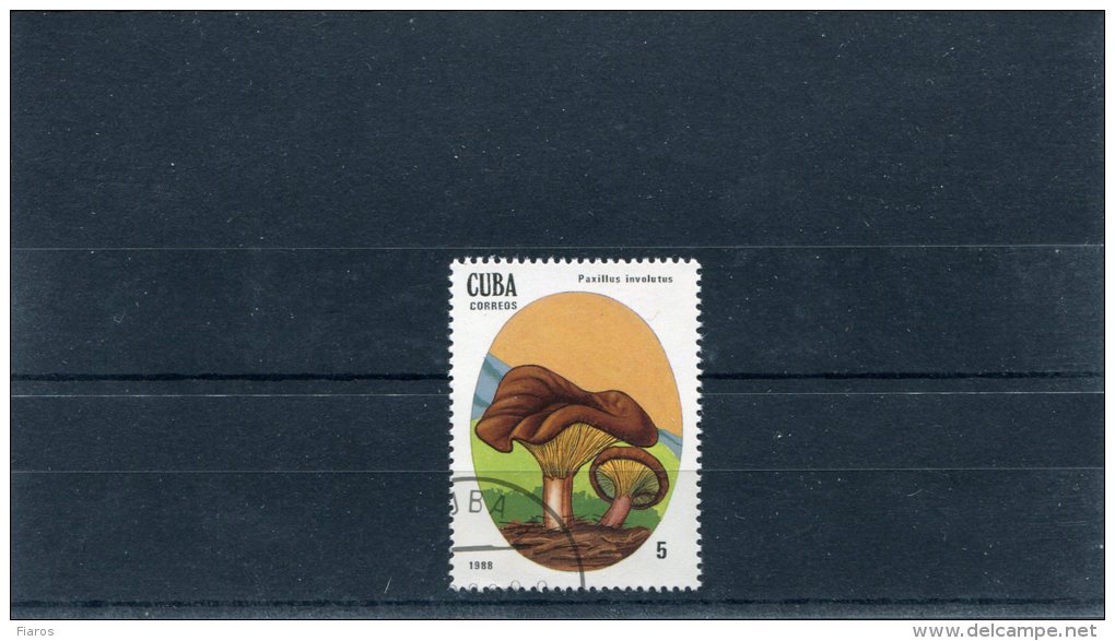 1988-Cuba- "Poisonous Mushrooms" Issue- "Paxillus Involutus" 5c. Stamp Used - Oblitérés