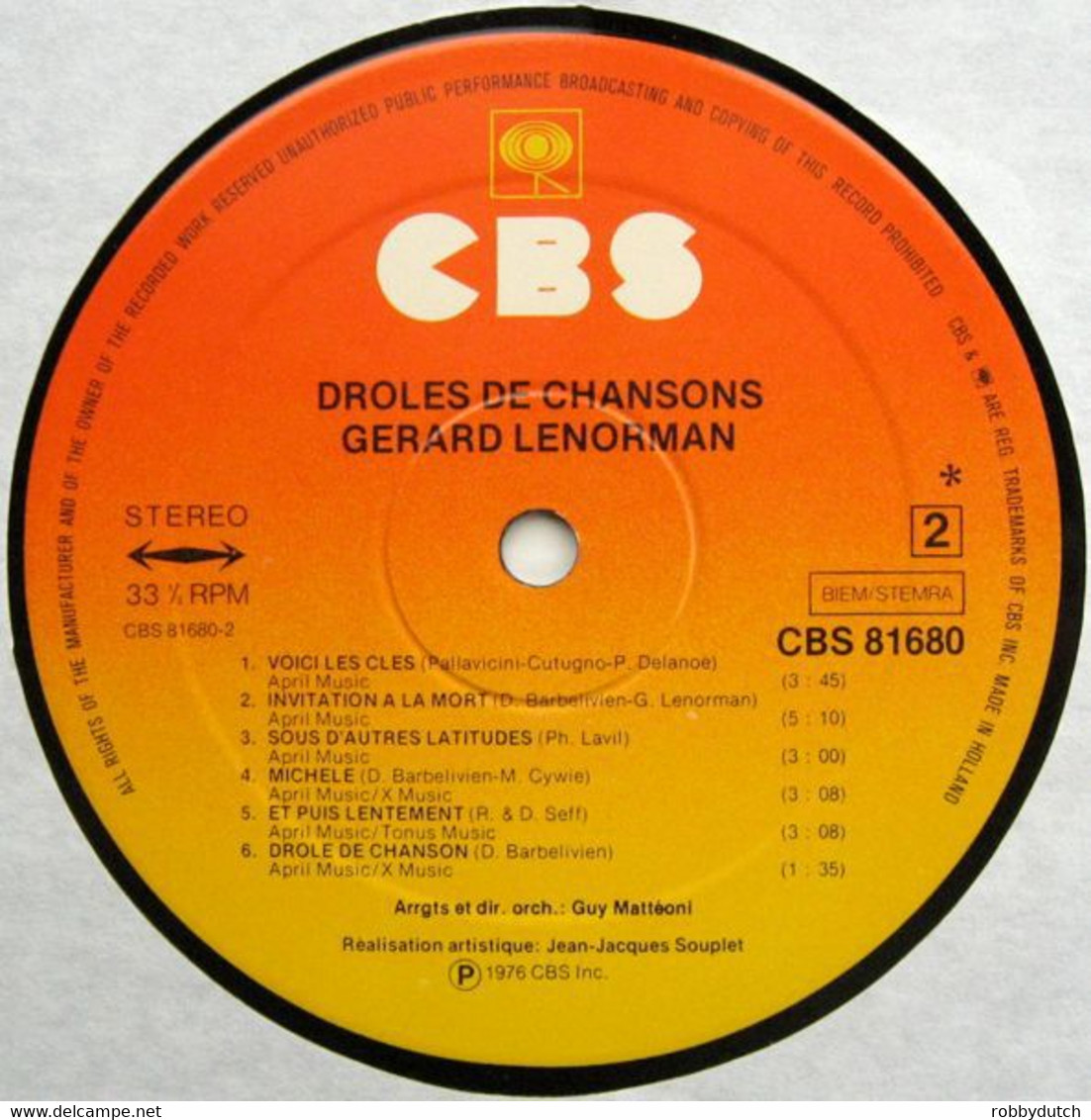 * LP *  GERARD LENORMAN - DROLES DE CHANSONS (Holland 1976 Ex-!!!) - Andere - Franstalig