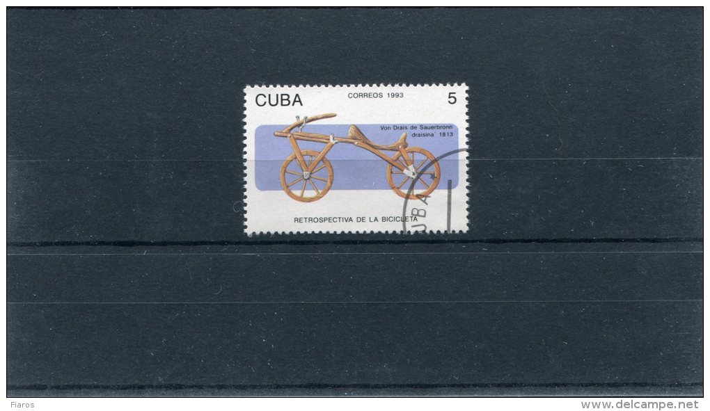 1993-Cuba- "Bicycles" Issue- "Karl Von Drais De Sauerbrun, 1813" 5c. Stamp Used - Gebraucht