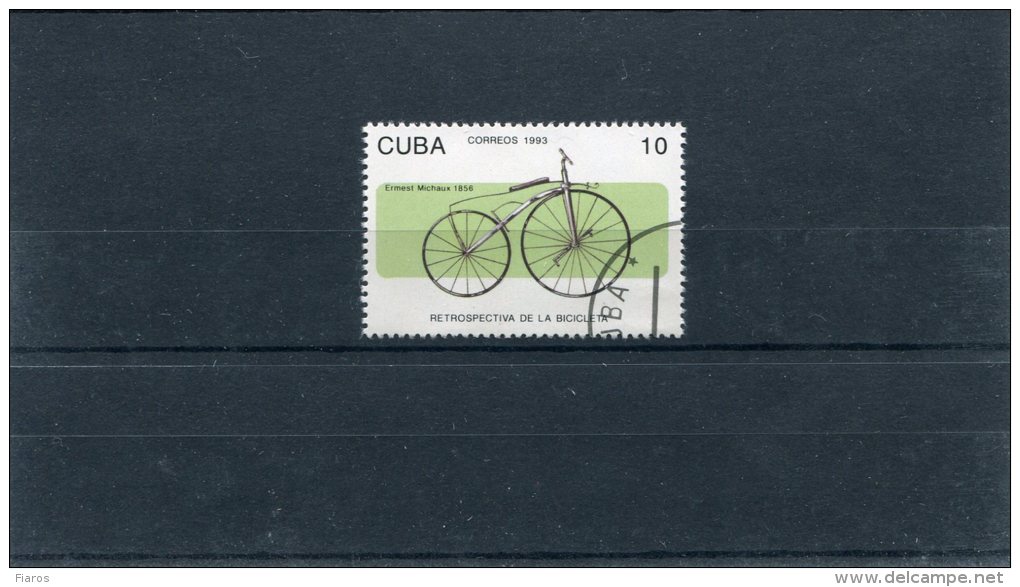 1993-Cuba- "Bicycles" Issue- "Ernest Michaux, 1856" 10c. Stamp Used - Oblitérés