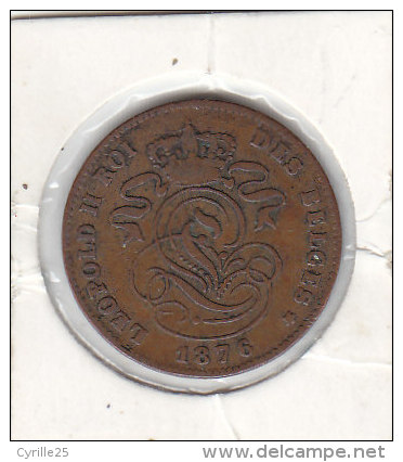 2 CENTIMES Cuivre Léopold II 1876 FR - 2 Cents