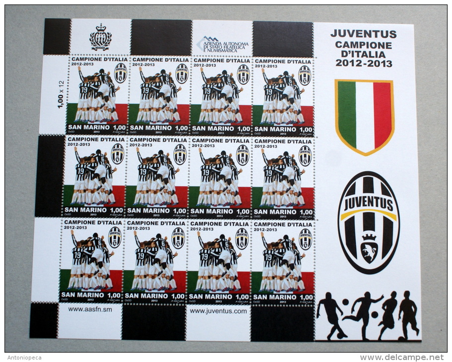 SAN MARINO 2013 - JUVENTUS CAMPIONE D'ITALIA FULL SHEET MNH** - Unused Stamps