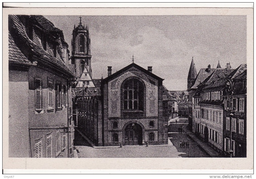 SELESTAT-SCHLETTSTADT (Bas-Rhin)  Kornmarkt U. Stadtbibliothek- Bibliothèque  - VOIR 2 SCANS - - Selestat