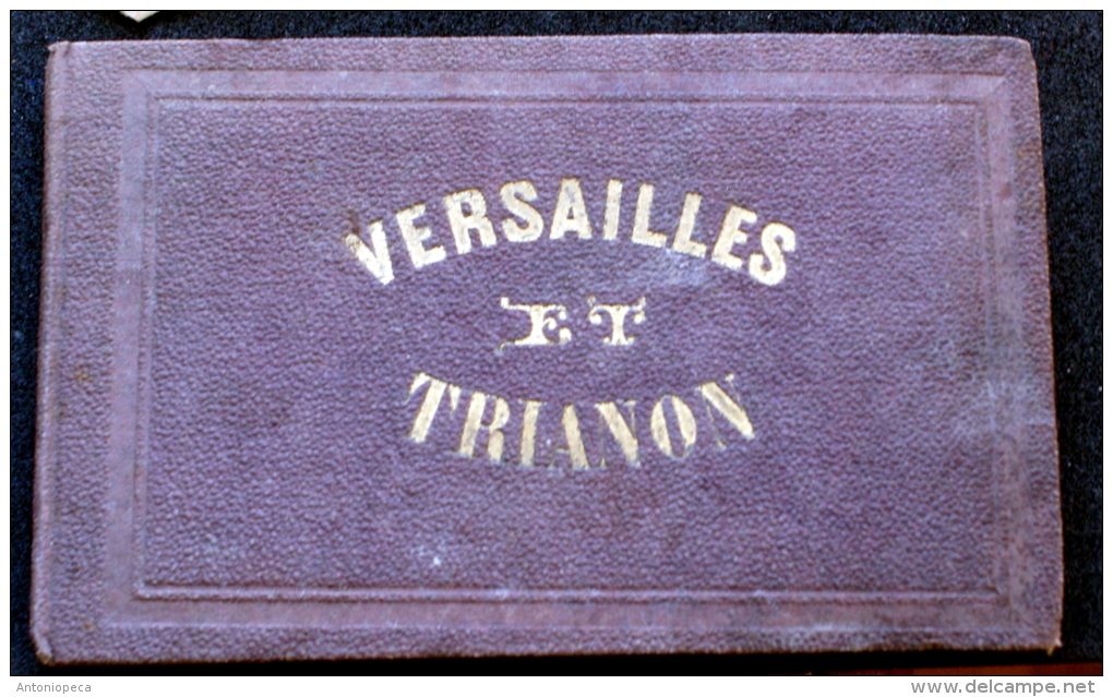 1858s Versailles & Trianon PALACE & GARDENS Engraved Plates MINIATURE Rare Print - 1801-1900