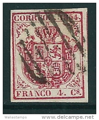 Spain 1854 Edifil 33 Used Parrilla Negra - Used Stamps