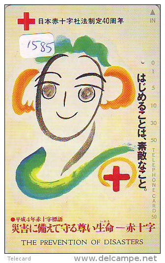 Telecarte Japon * Croix Rouge (1585) PHONECARD JAPAN * Red Cross * TELEFONKARTE * ROTES KREUZ * RODE KRUIS - Reclame