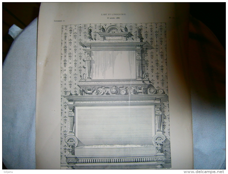 PLANCHE L ART ET L INDUSTRIE    SOPHIA ET GLACE D UNE SALLE A MANGER     ANNEE 1886 - Other Plans