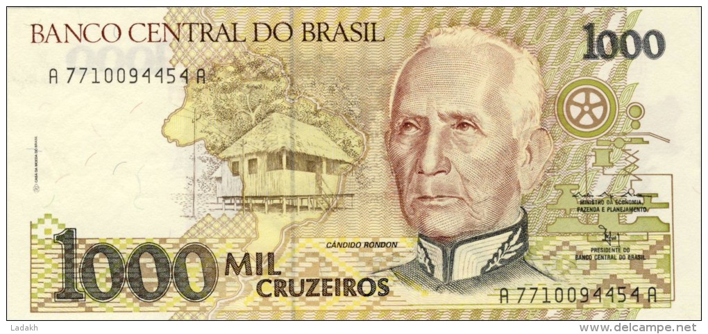 BILLET # BRESIL # 1990 # 1000 CRUZEIROS  # PICK 231 #  NEUF # CANDIDO RONDON - Brazil