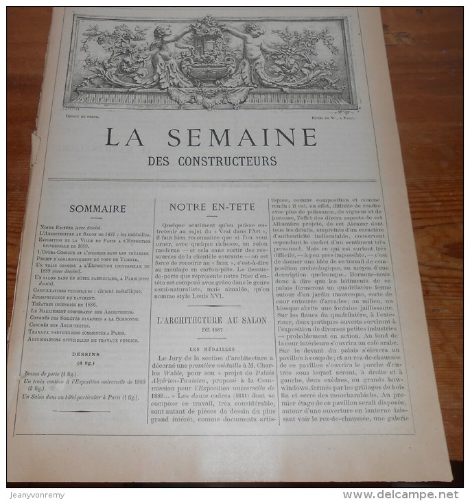 La Semaine Des Constructeurs. N°49. 4 Juin 1887. Petit Salon Louis XVI. Projet De Train Continu Pour... - Revues Anciennes - Avant 1900