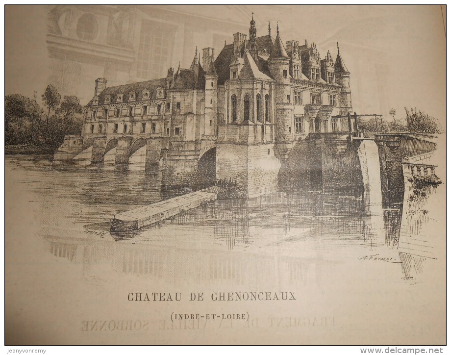 La Semaine Des Constructeurs. N°50. 11 Juin 1887. Fragment De La Vieille Sorbonne. Château De Chenonceaux. - Magazines - Before 1900