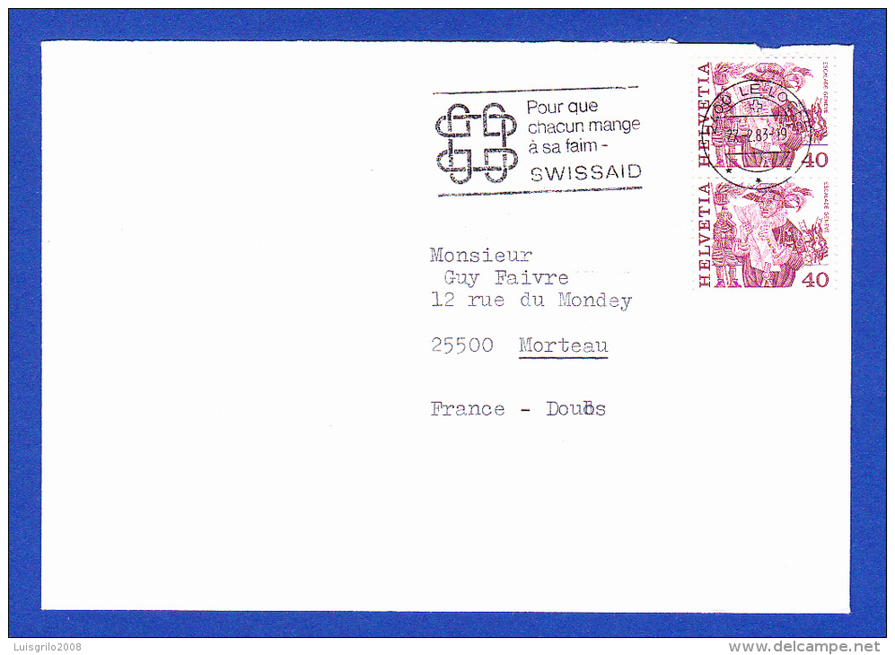 ENVELOPPE - CACHET  LE LOCLE - 27.2.1983 - Brieven En Documenten