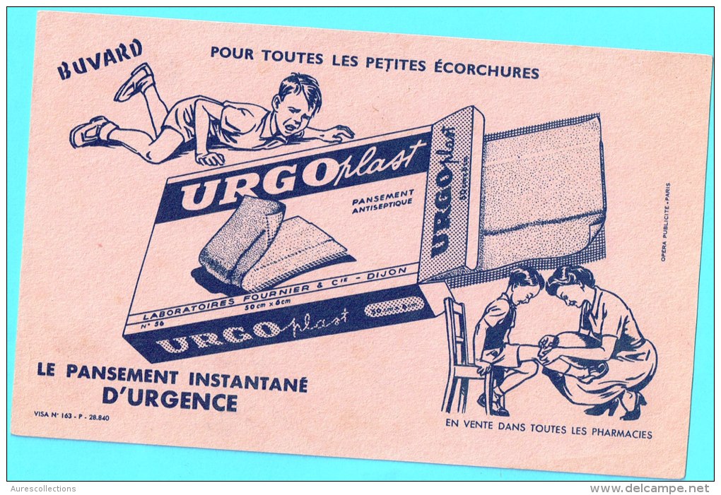 BUVARD Algerie Algeria France Publicité Pub Urgoplaste Pansement Antiseptique Pharmacie Antiseptic Dressing Lab Fournier - Produits Pharmaceutiques