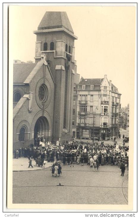 IXELLES-BENEDICTION DE L´EGLISE-DE L´ANNONCIATION-1946-CARTE PHOTO-DOCUMENT HISTORIQUE-CARTE VIERGE-VOYEZ 2 SCANS! ! - Elsene - Ixelles