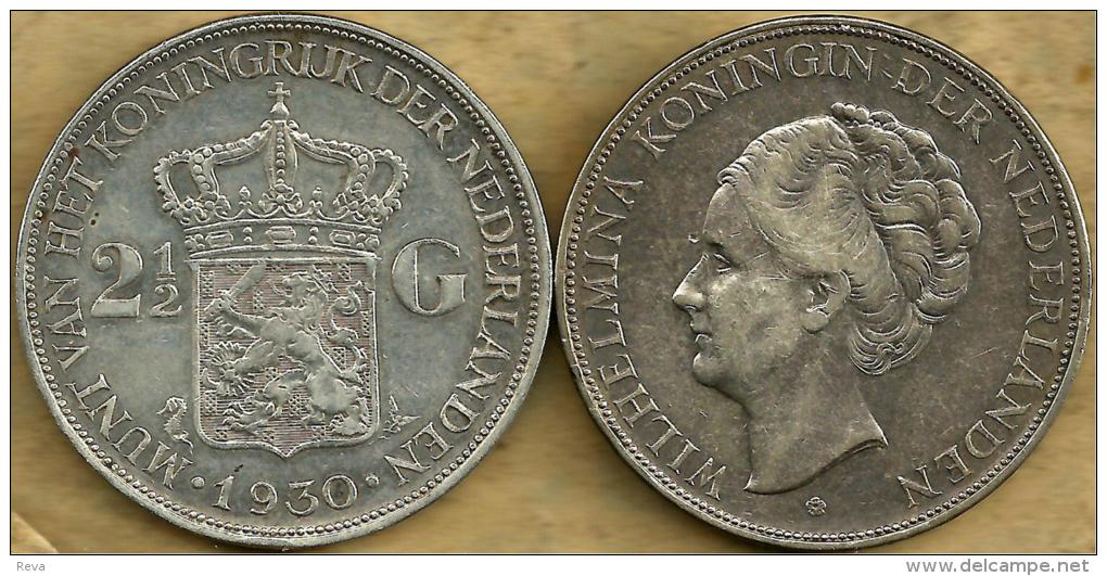 NETHERLANDS 2&1/2 GULDEN SHIELD FRONT WOMAN WILHELMINA BACK 1939 AG SILVER KM165 VF+ READ DESCRIPTION CAREFULLY !!! - 2 1/2 Gulden